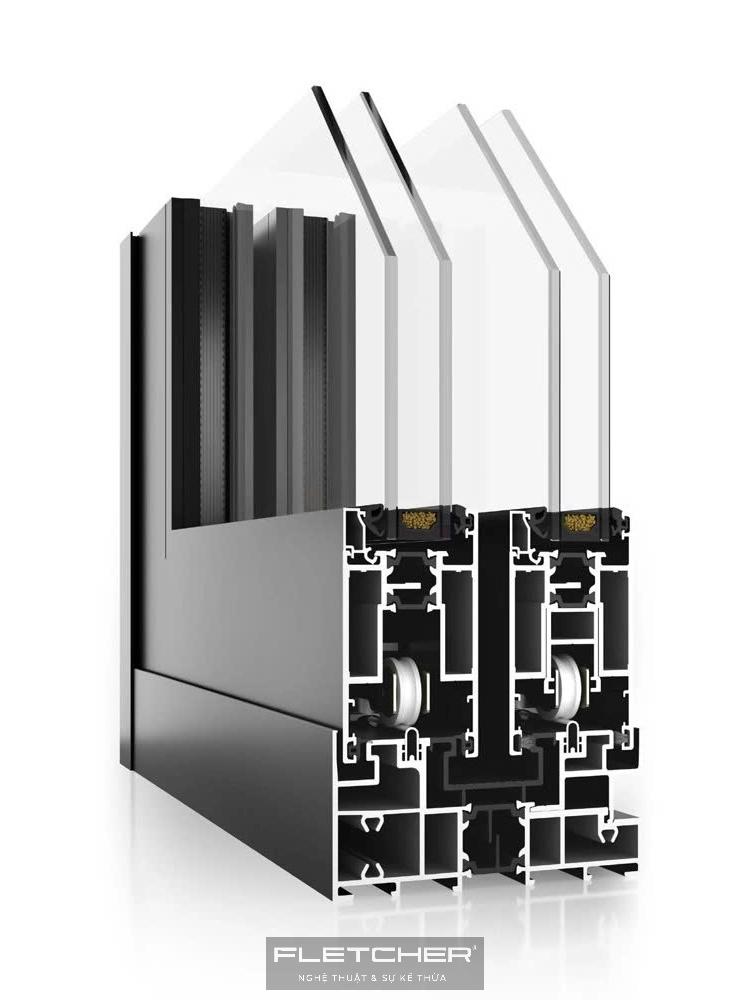 Cửa trượt nâng hệ 127 cánh 90 Fletcher 1 Cửa trượt nâng hệ 127 cánh 90 Fletcher