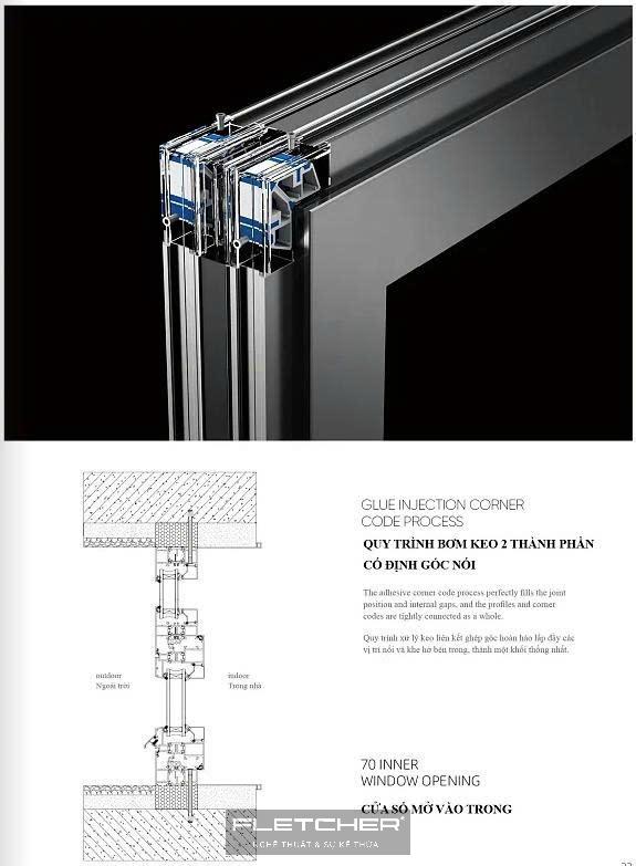 Cửa Sổ Mở Quay Trong Hệ 70 Fletcher Cầu Cách Nhiệt 7 Cửa Sổ Mở Quay Hệ 70 Fletcher Cầu Cách Nhiệt